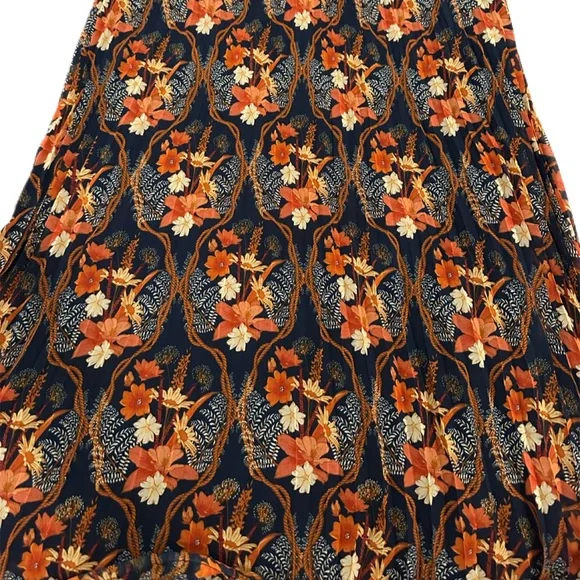 Farm Rio Pleated Crepe Midi Skirt/Anthropologie/ Size: S - Picture 4 of 12